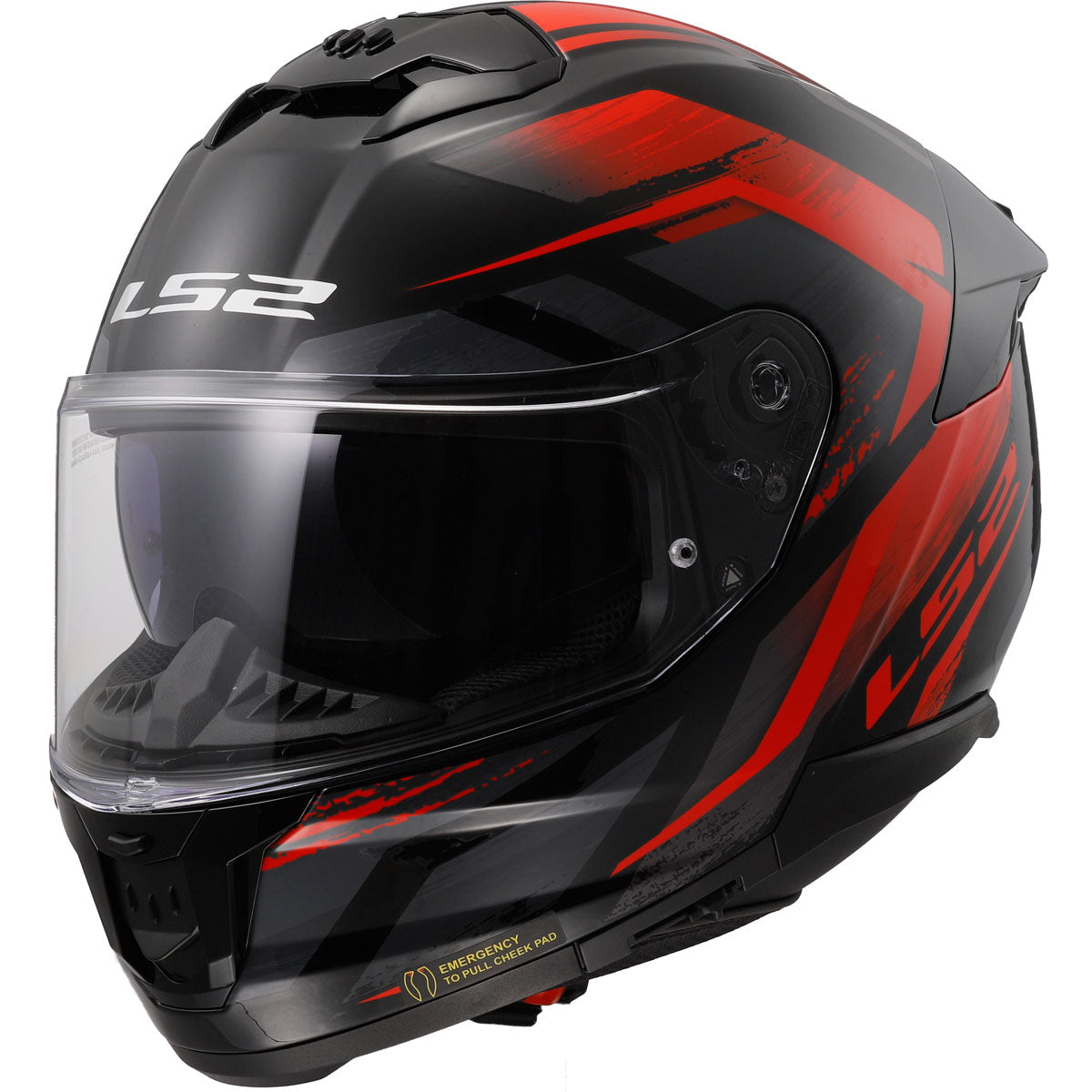 LS2 Stream II Fury Helmet - Gloss Black/Red