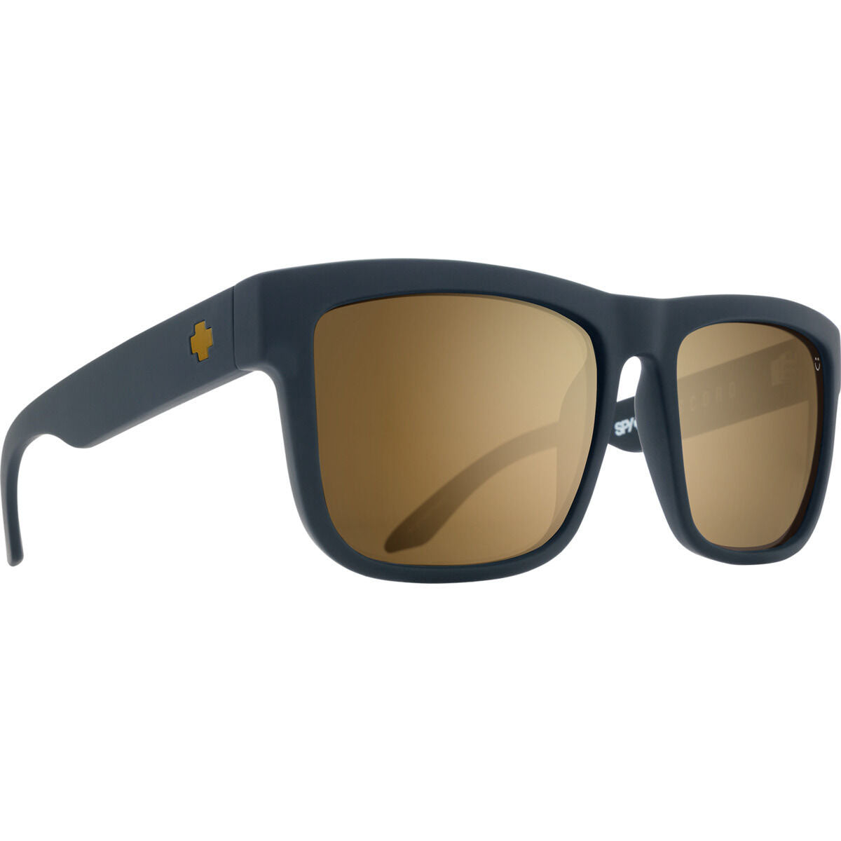 Spy Discord Low Bridge Sunglasses CLOSEOUT - Soft Matte Black/Happy Bronze Gold Mirror