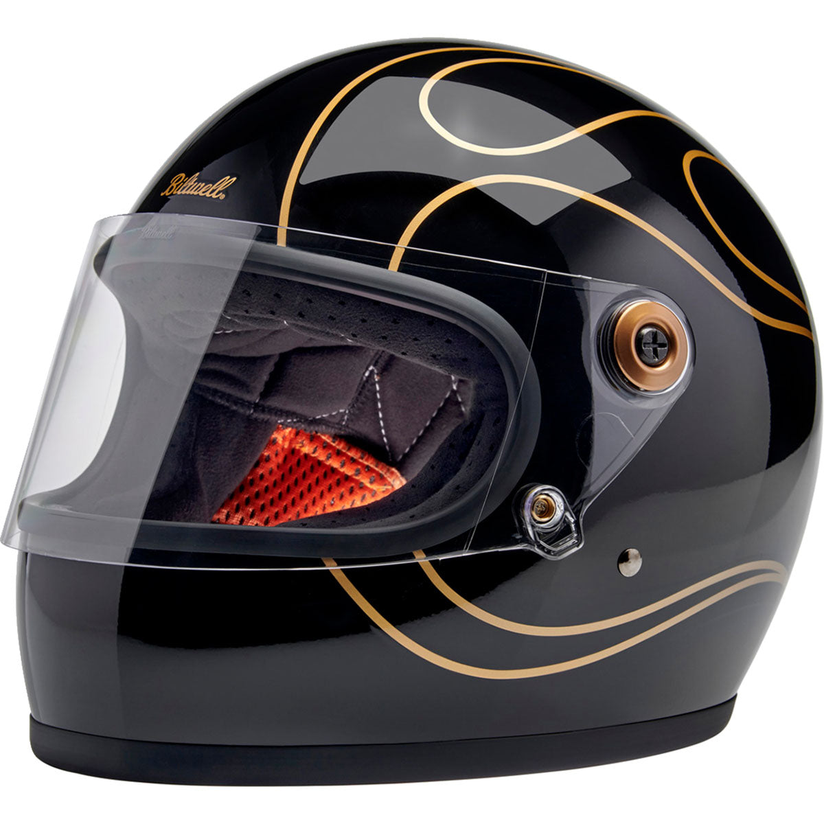 Biltwell Gringo S Helmet - Gloss Black Flames