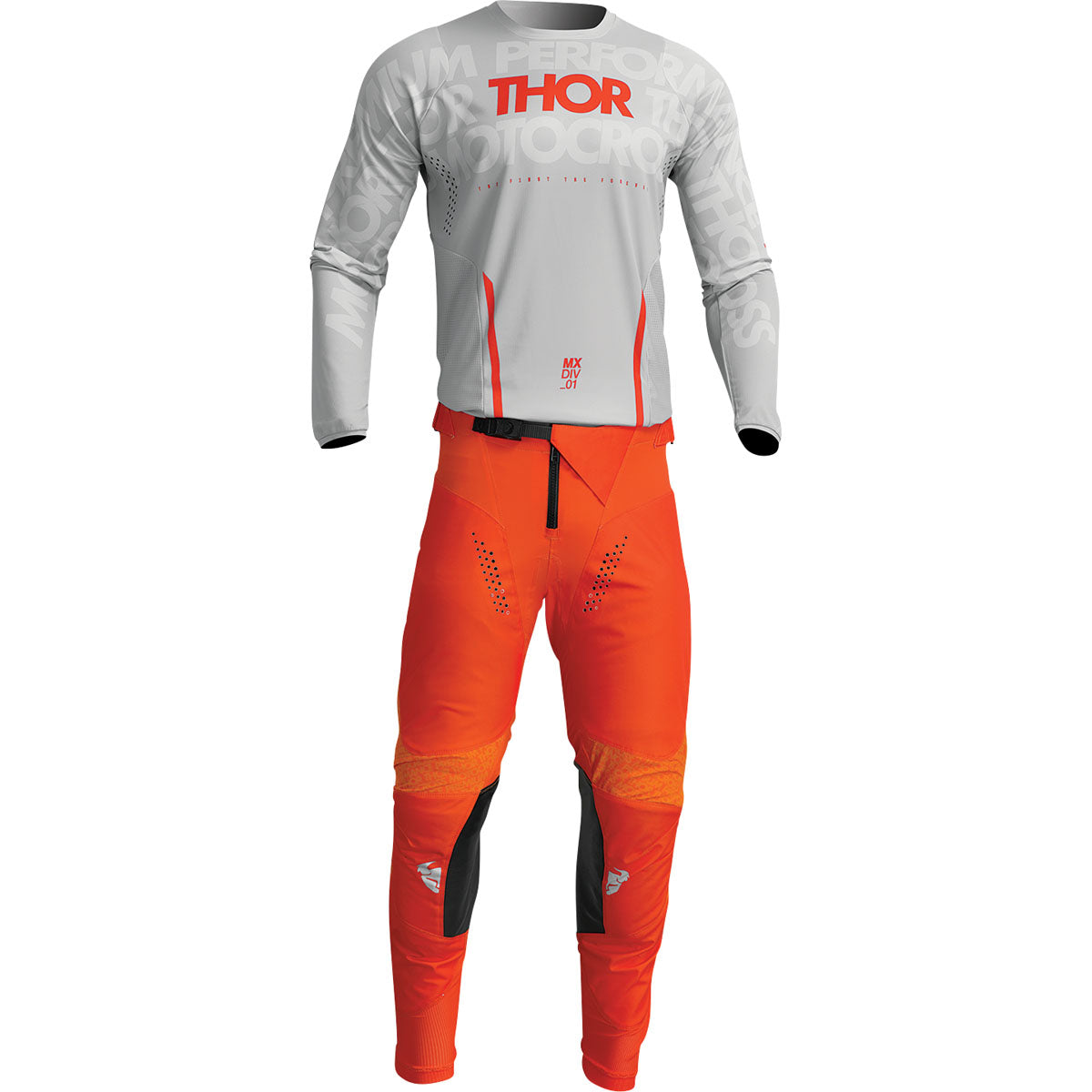 Thor Pulse Mono Gear Set / Jersey Pant Combo CLOSEOUT - Gray/Orange