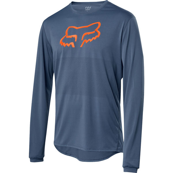 Fox Racing Ranger Long Sleeve Foxhead Jersey CLOSEOUT - Blue Steel