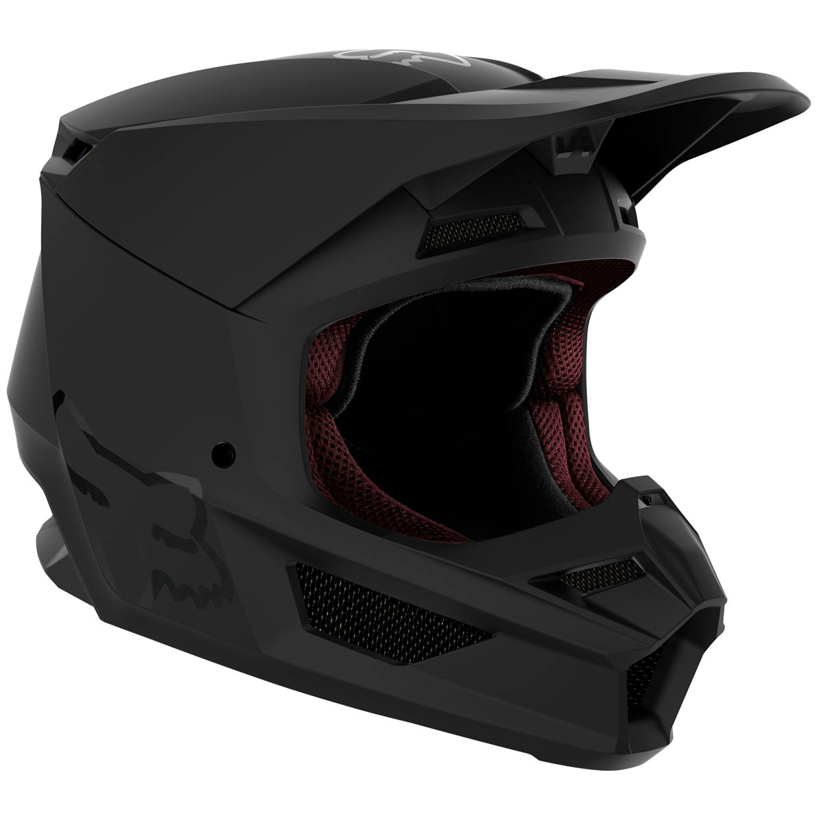 Fox Racing Youth V1 Matte Black Helmet - Matte Black