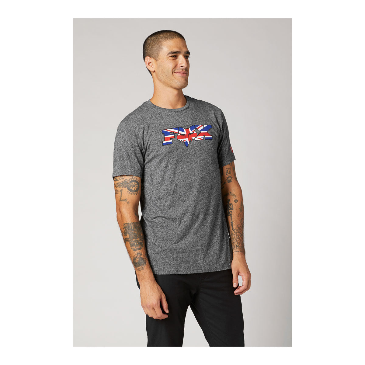 Fox Racing UK Flag Premium Tee - Heather Graphite