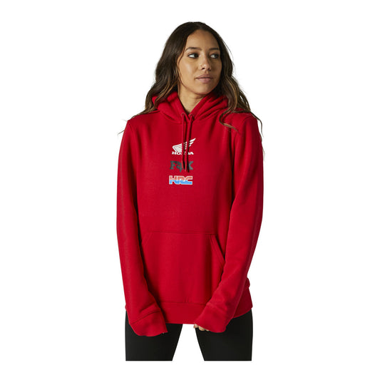 Fox Racing Womens Honda Wing Pullover Fleece - Flame Red