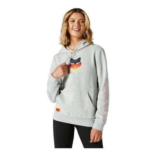 Fox Racing Womens Skarz Pullover Fleece Hoodie - Heather Grey