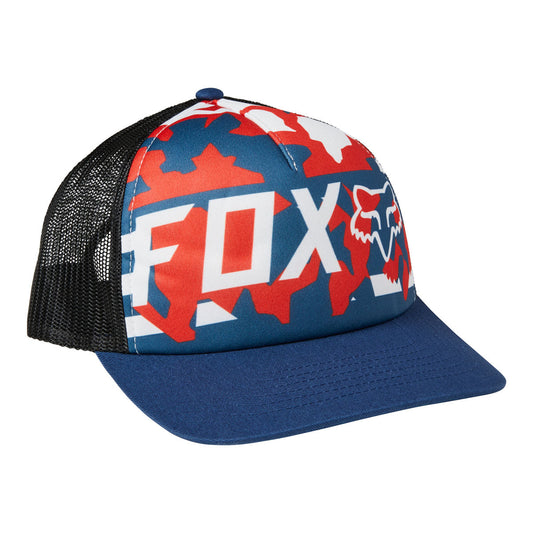 Fox Racing Red White and True Trucker Hat - Dark Indigo