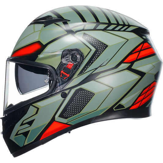 AGV K3 Decept Helmet - Matte Black/Green/Red