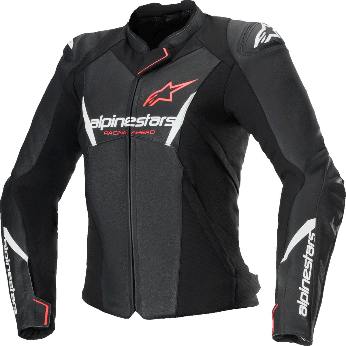 Alpinestars Stella Faster v3 Leather Jacket - Black/White Fluo/Coral