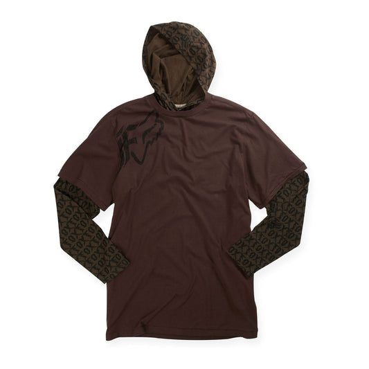 Fox Racing Break Check 2Fer Hoodie - Dark Brown