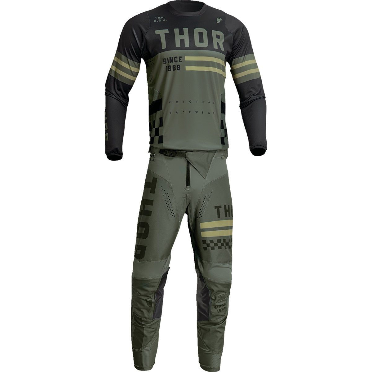 Thor Pulse Combat Gear Set / Jersey Pant Combo CLOSEOUT - Army Green