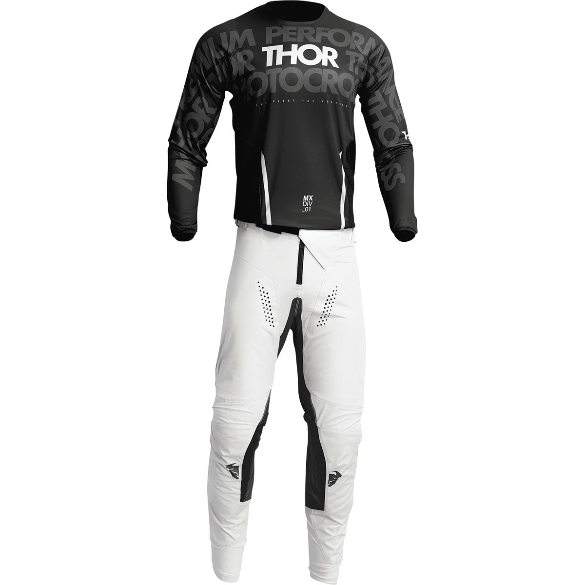 Thor Pulse Mono Gear Set / Jersey Pant Combo CLOSEOUT - Black/White