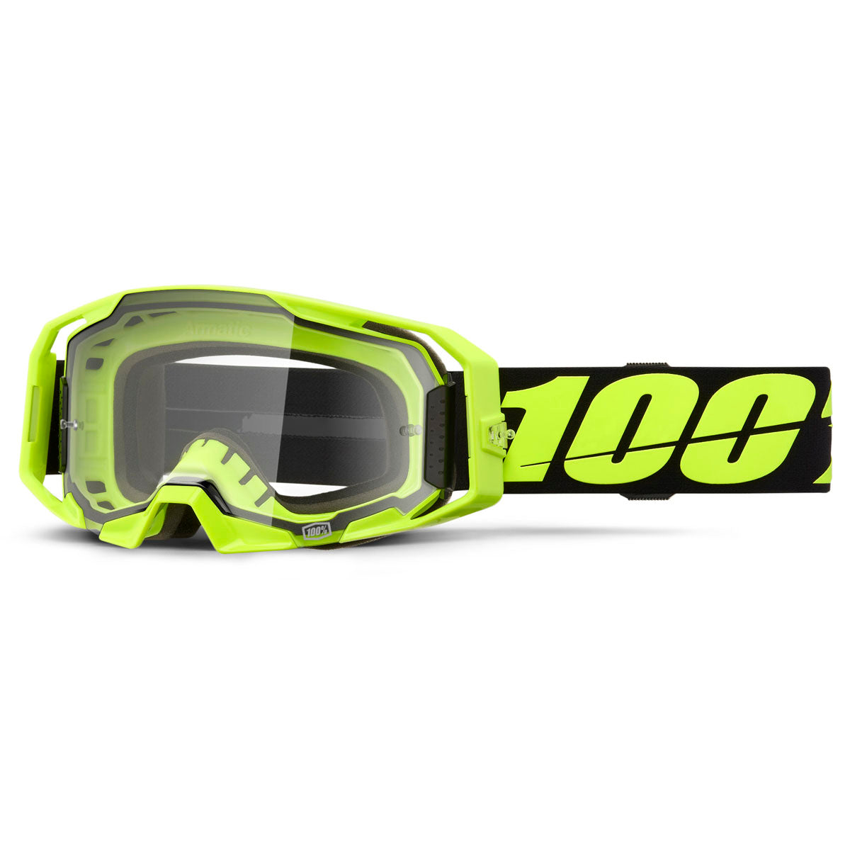 100% Armatic Goggles Neon Yellow / Clear Lens