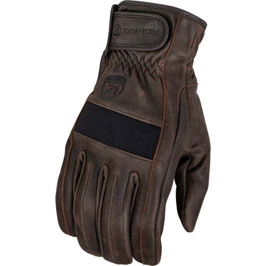 Highway 21 Jab Full Leather Gloves - Brown