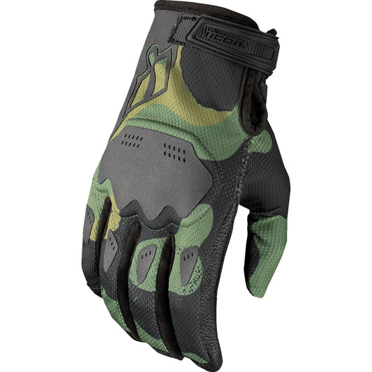 Icon Hooligan Magnacross Gloves - Camo Green