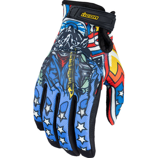 Icon Hooligan CE Flyboy Gloves - Blue