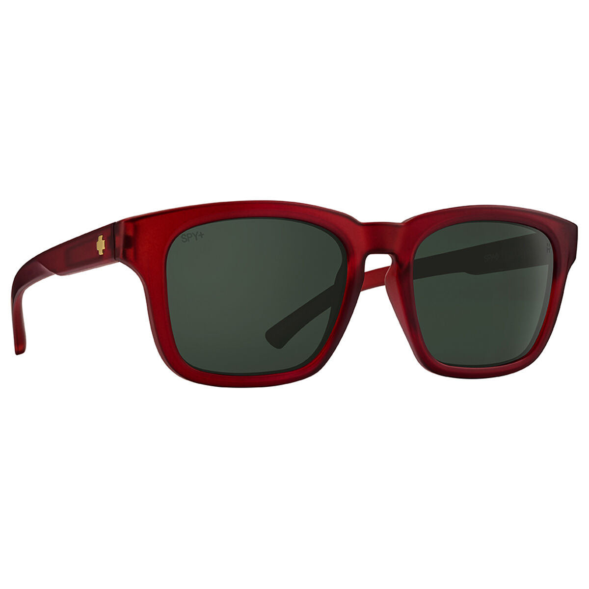 Spy Saxony Sunglasses CLOSEOUT - Matte Translucent Sienna Red/Happy Gray Green