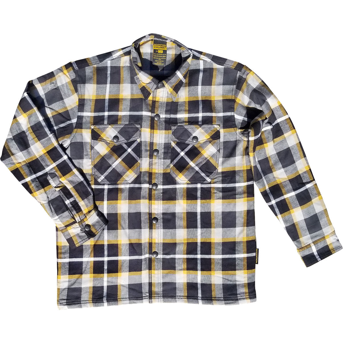 Scorpion EXO Covert Moto Flannel - White/Yellow