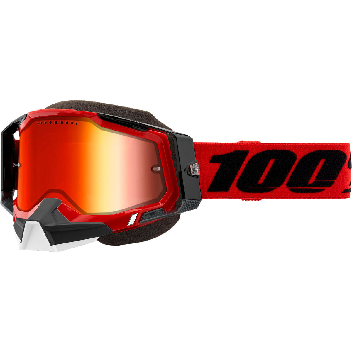 100% Racecraft 2 Snowmobile Goggles Red / Mirror Red Lens