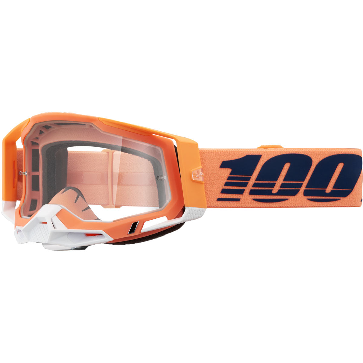 100% Racecraft 2 Goggles Coral / Clear Lens