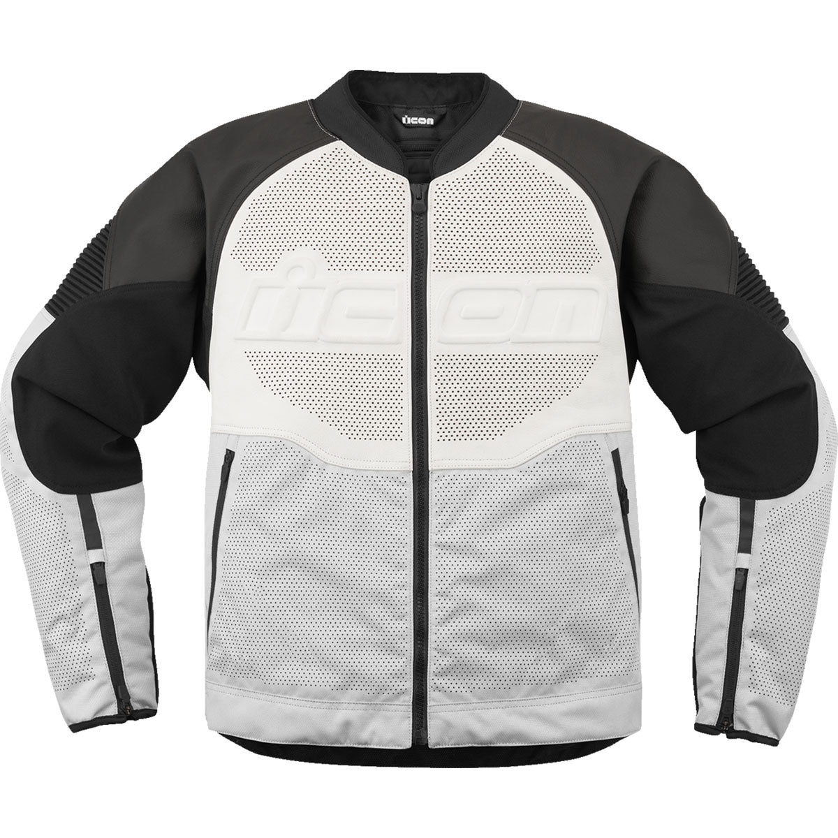 Icon Overlord3 Leather Jacket - White