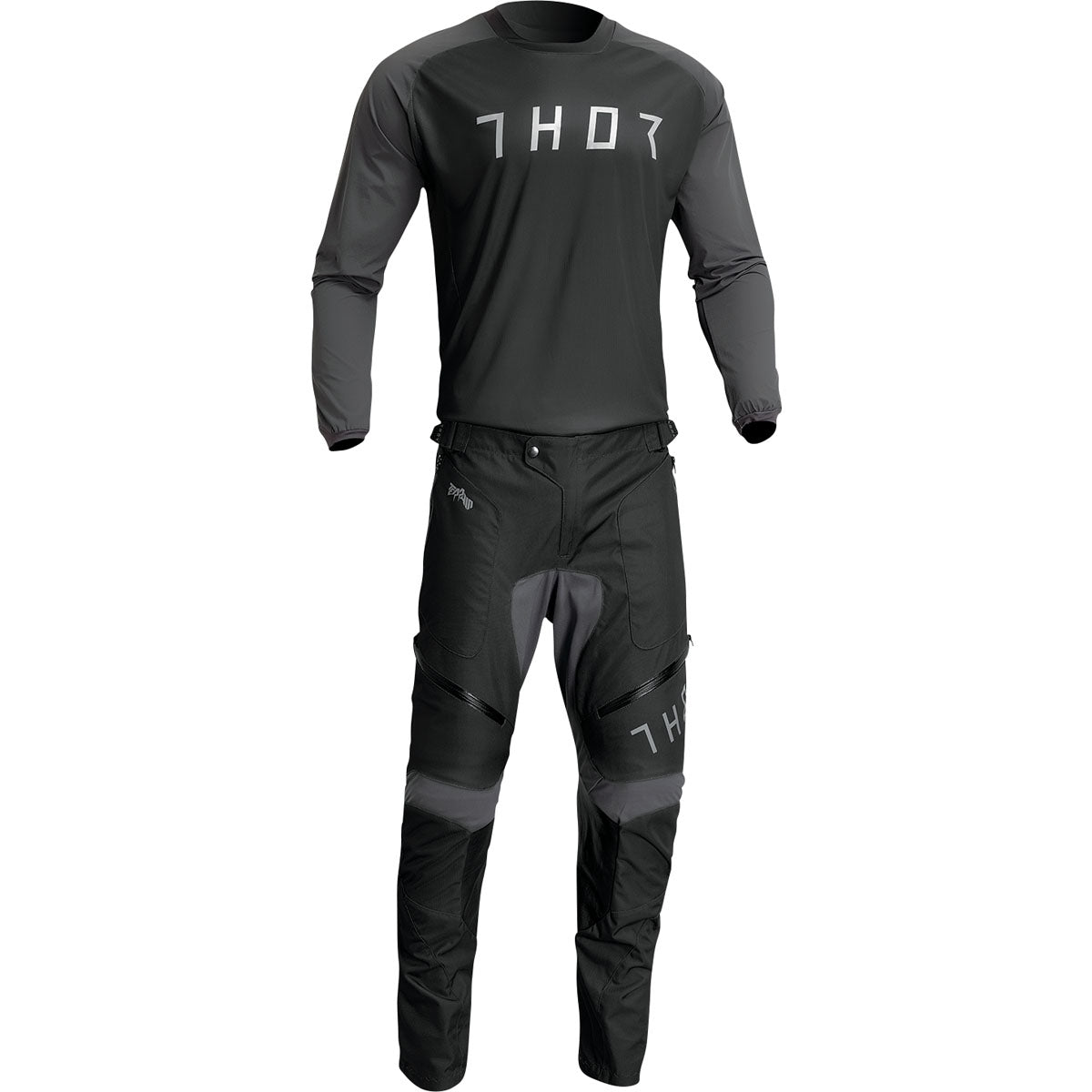 Thor Terrain Gear Set / Jersey Pant combo - Black/Charcoal