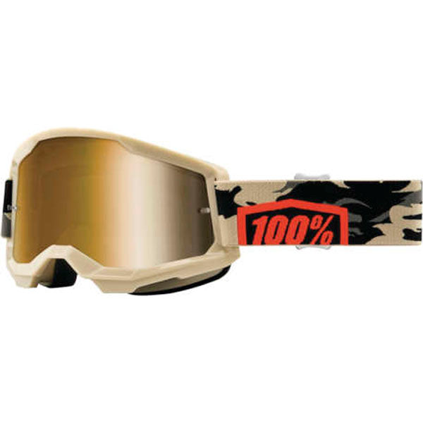 100% Strata 2 Goggles Kombat / True Gold Lens