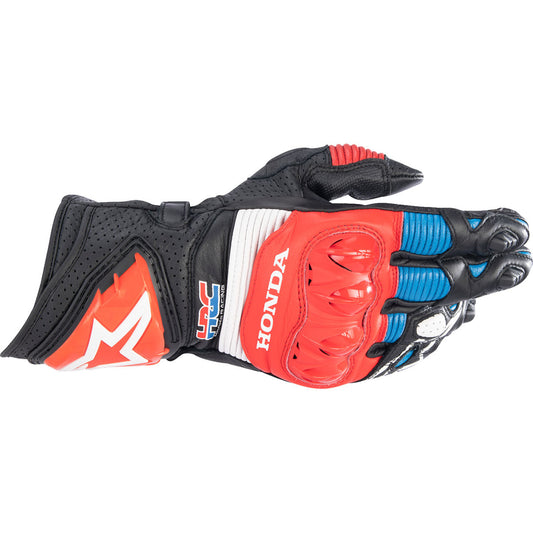 Alpinestars Honda GP Pro R3 Gloves - Black/Bright Red/Blue
