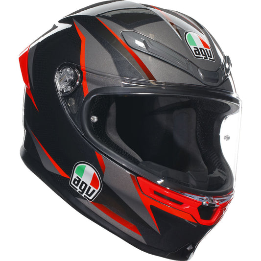 AGV K6 S Slashcut Helmet - Black/Gray/Red