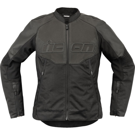 Icon Womens Overlord3 Leather Jacket - Black