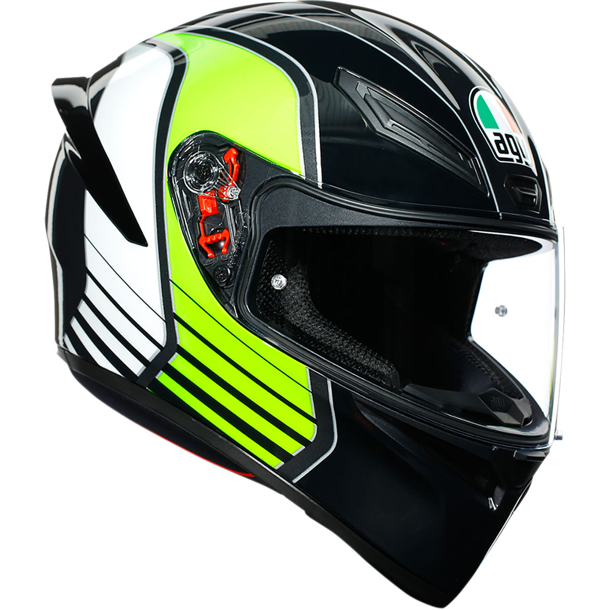 AGV K1 Power Helmet - Gunmetal/White/Green