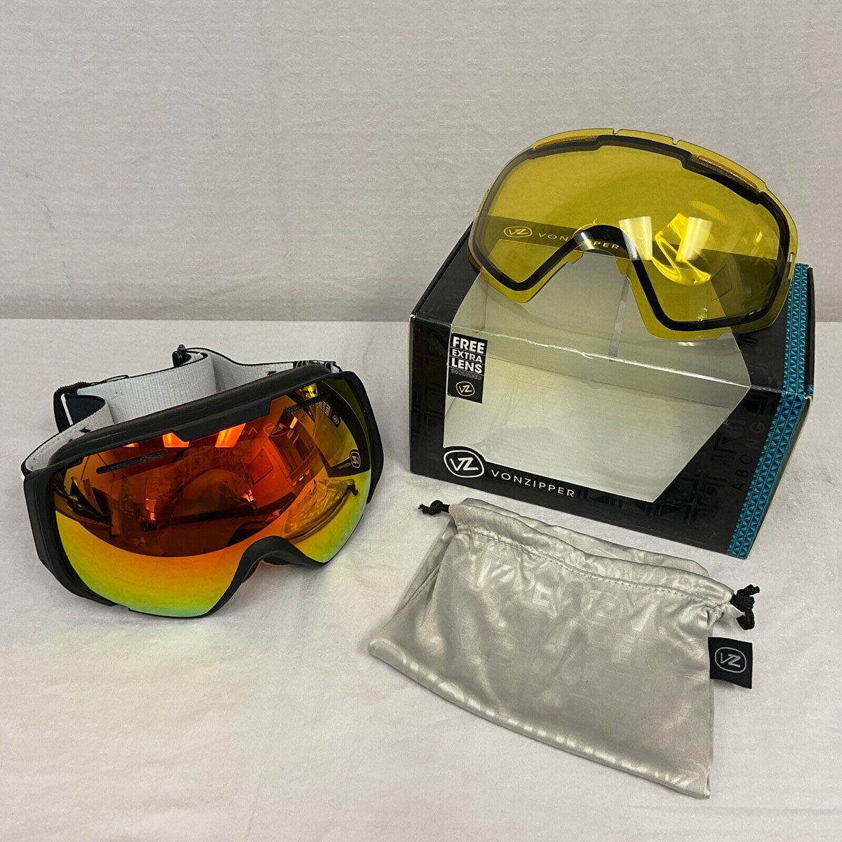 VonZipper El Kabong Snow Goggles - Black Satin / Fire Chrome Lens (OPEN-BOX)