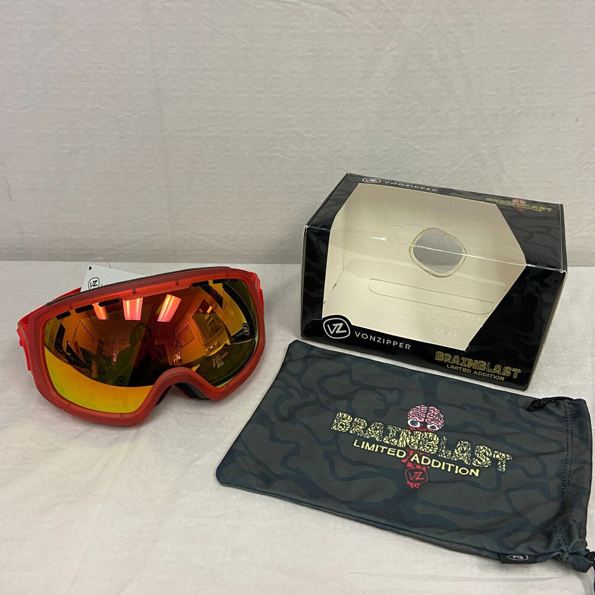 VonZipper Feenom Snow Goggles - Red / Lunar Chrome Lens (OPEN-BOX)