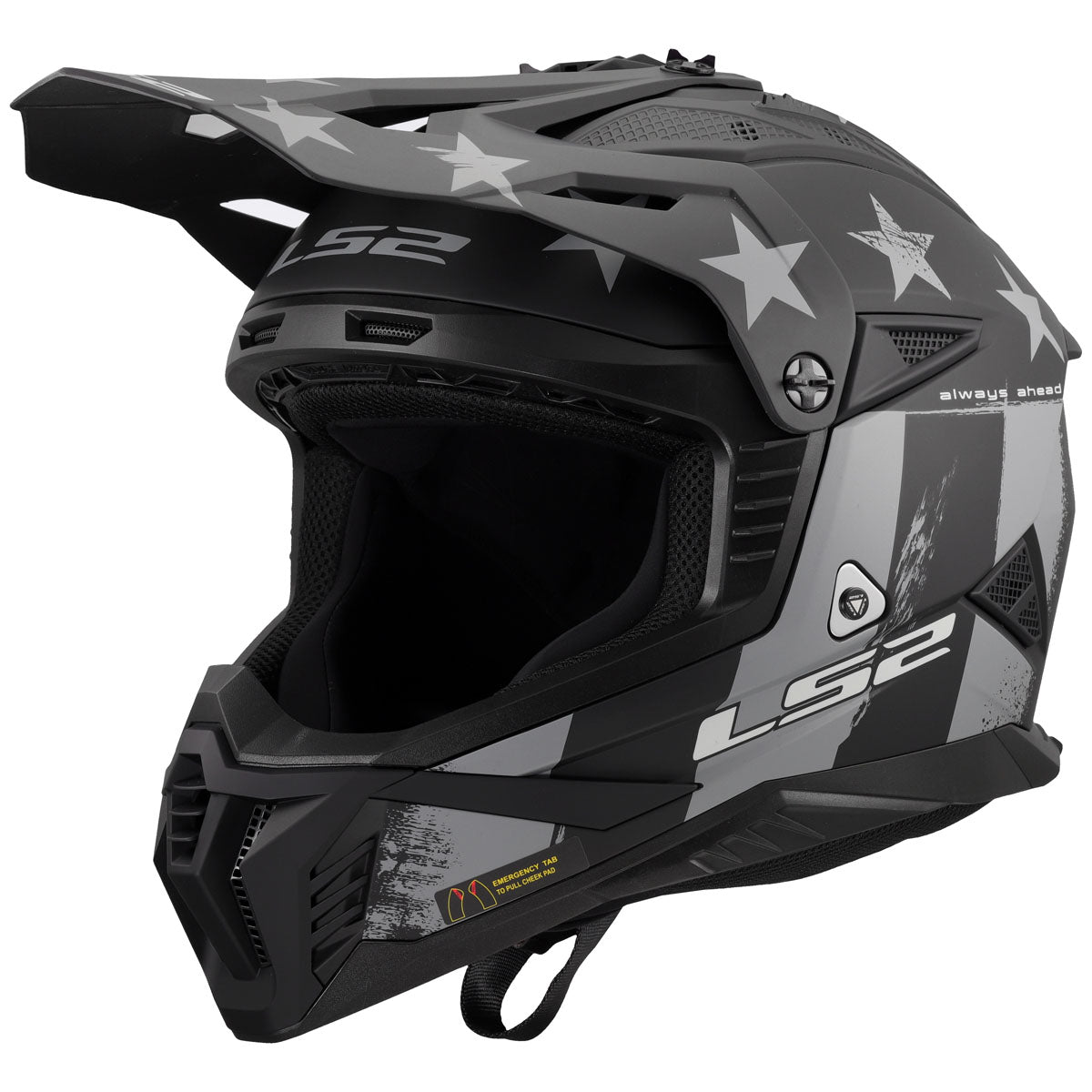 LS2 Gate II Battle Scar Helmet - Gloss Gray (Tonal)/Black