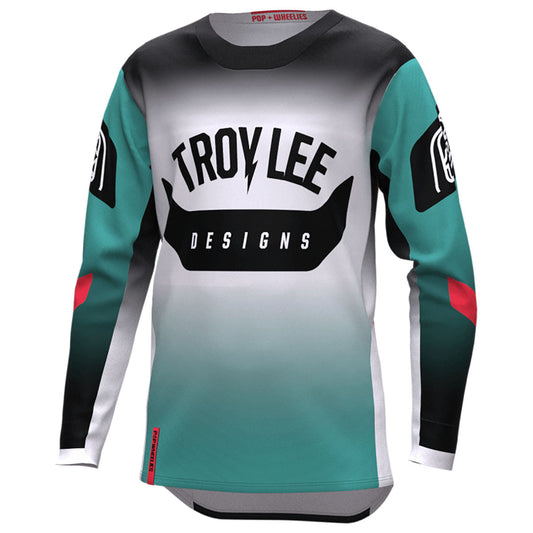 Troy Lee Designs Youth GP Jersey - Arc CLOSEOUT - Turquoise / Neon Melon