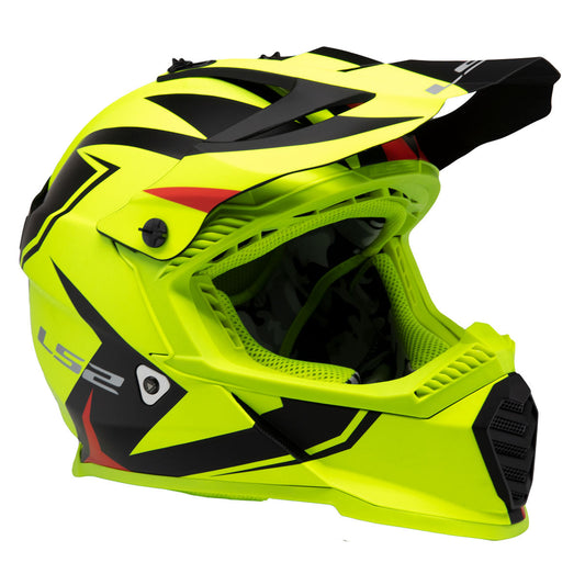 LS2 Gate Helmet CLOSEOUT - TwoFace Matte Hi-Viz/Red