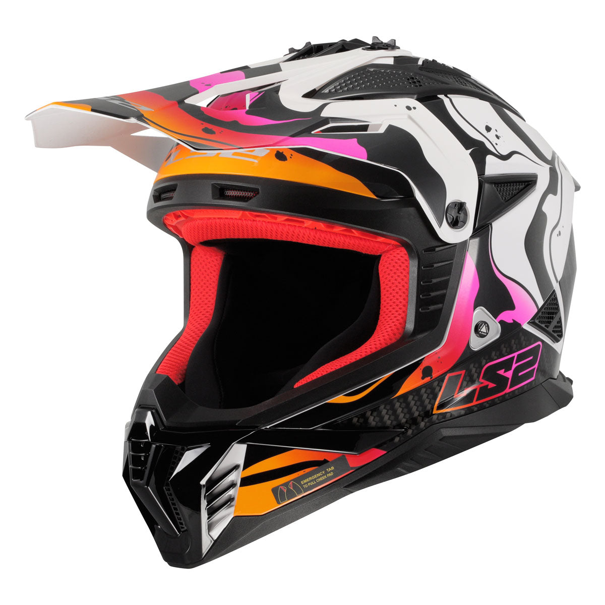 LS2 Gate II Wash Helmet - Gloss White/Orange/Purple