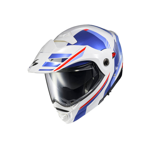 Scorpion EXO-At960 Modular Monk Helmet - White/Blue