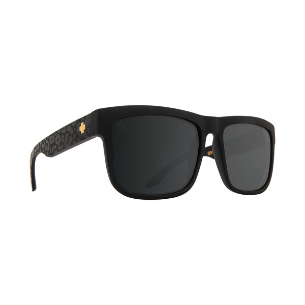 Spy Discord Sunglasses - Matte Black Leopard/HD Plus Silver Light Mirror