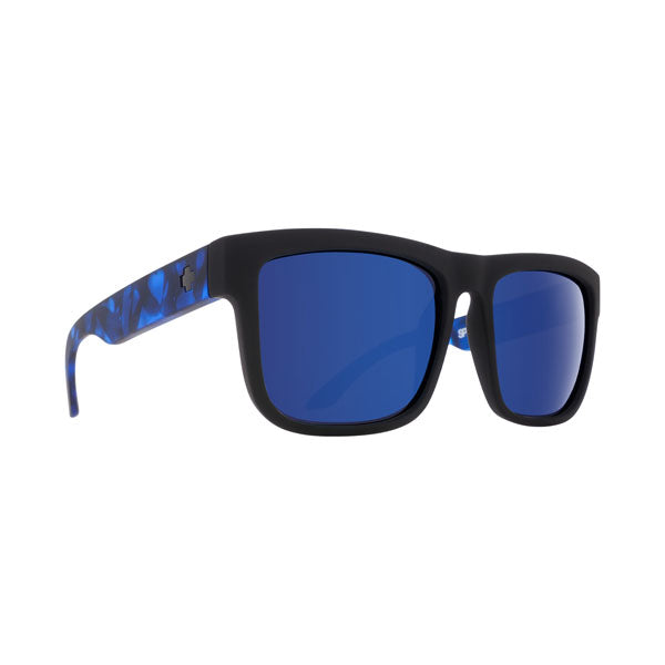 Spy Discord Sunglasses CLOSEOUT - Soft Matte Black Navy Tort/HD Plus Blue Mirror