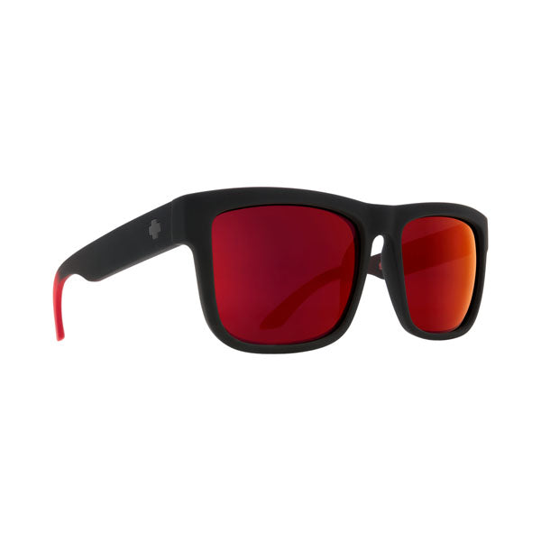 Spy Discord Sunglasses CLOSEOUT - Soft Matte Black Red Fade/HD Plus Red Light Mirror