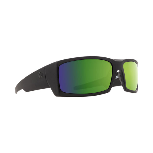 Spy General Sunglasses CLOSEOUT - Soft Matte Black/HD Plus Bronze Polar/Green Spectra Mirror