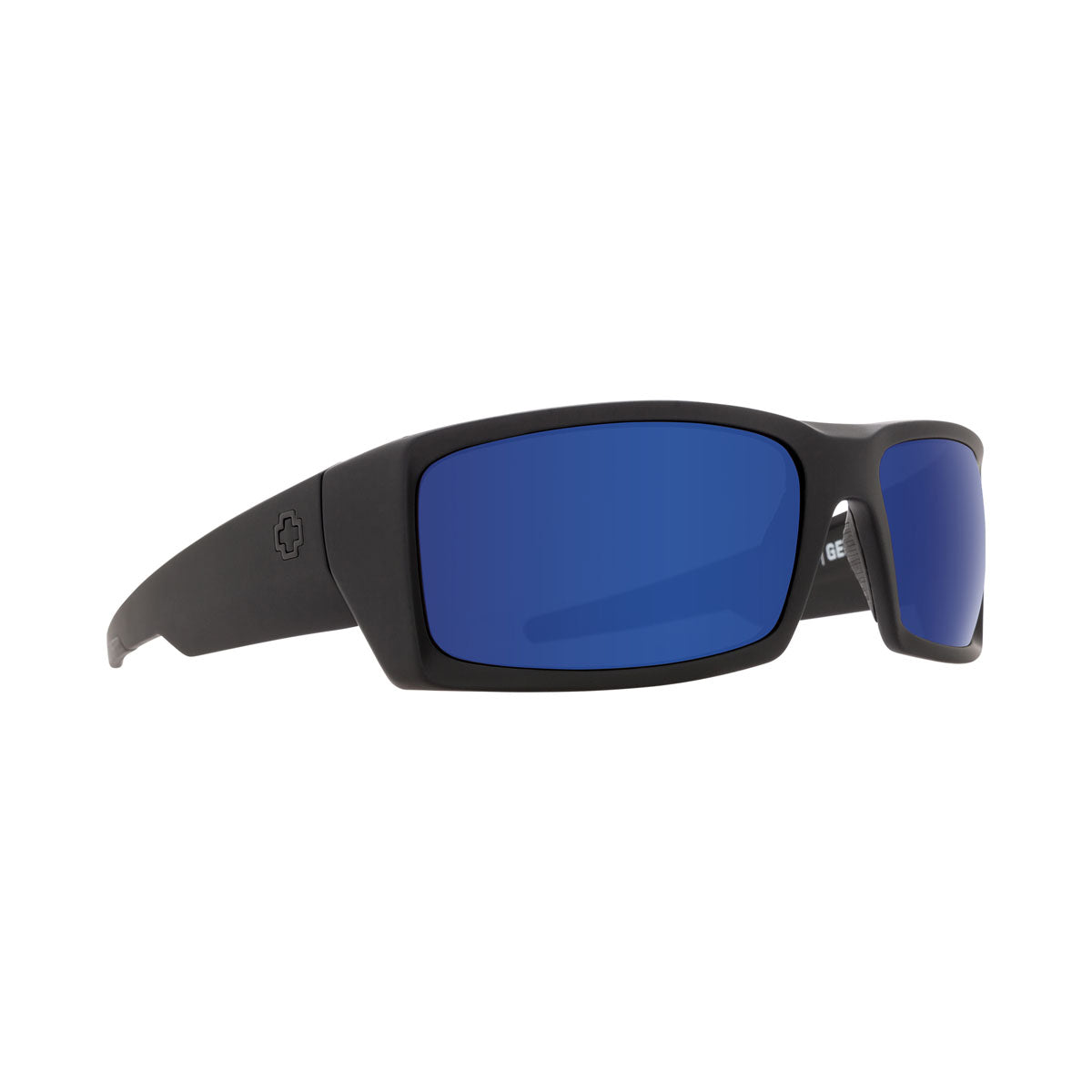 Spy General Sunglasses CLOSEOUT - Soft Matte Black/HD Plus Dark Gray Green Polar/Dark Blue Spectra Mirror