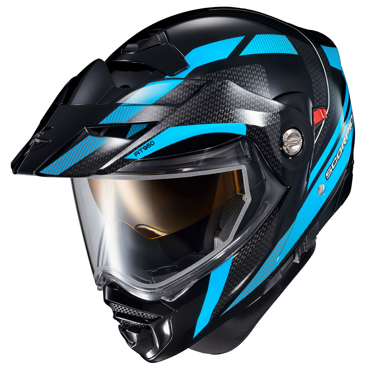 Scorpion EXO-AT960 Cold Weather Snow Helmet - Dual Pane Shield - Hicks Light Blue