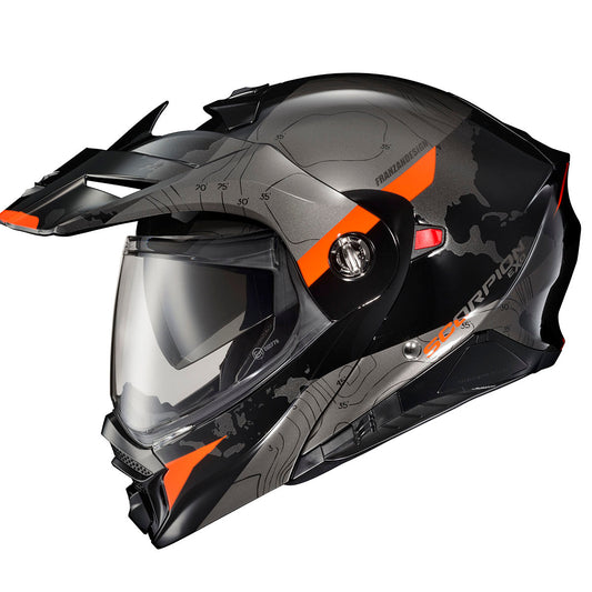 Scorpion EXO AT960 Modular Topographic Helmet - Black/Orange