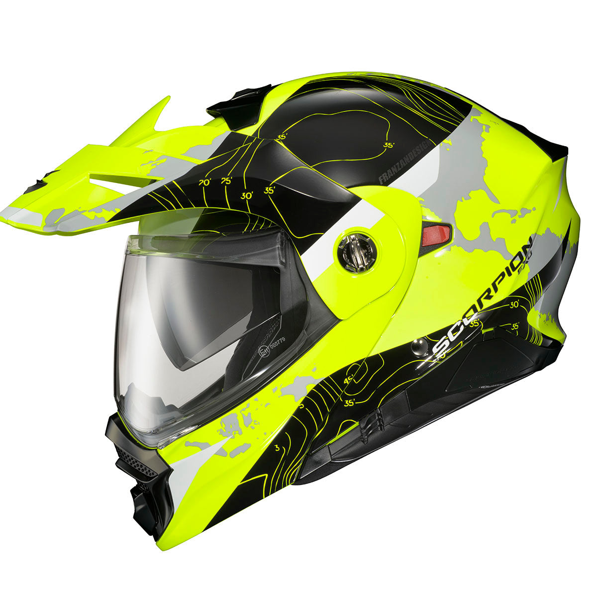 Scorpion EXO AT960 Modular Topographic Helmet - Hi-Vis/Black