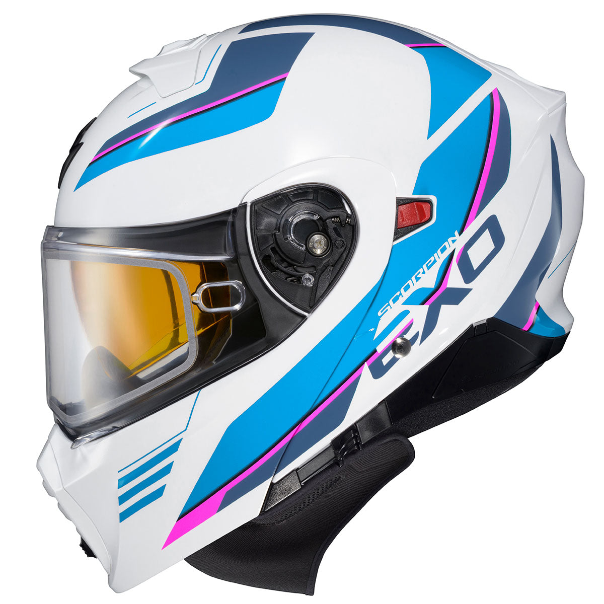 Scorpion EXO-GT930 Cold Weather Snow Helmet - Dual Pane Shield - Modulus White/Blue