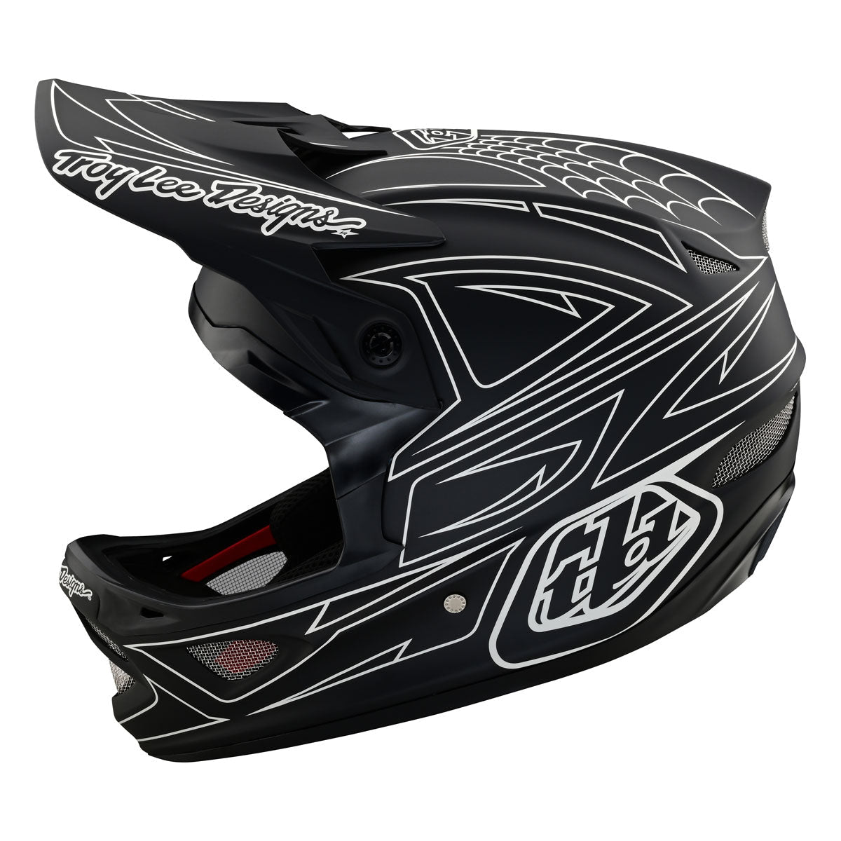 Troy Lee Designs D3 Fiberlite Helmet - Spiderstripe Black