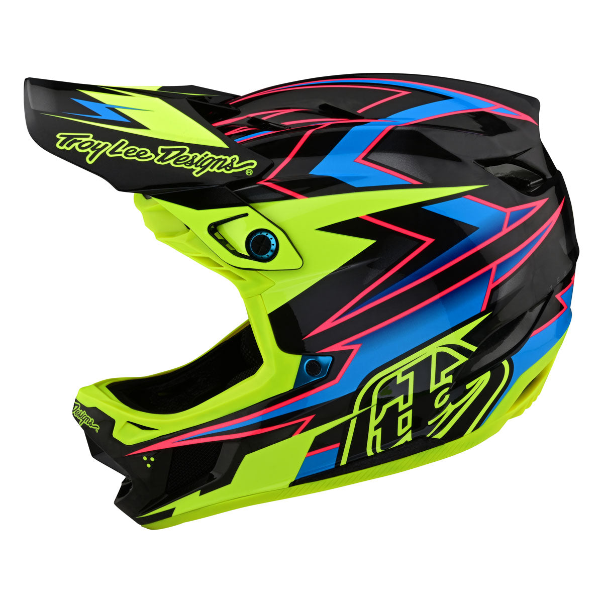 Troy Lee Designs D4 Carbon Helmet - Volt Black / Flo Yellow