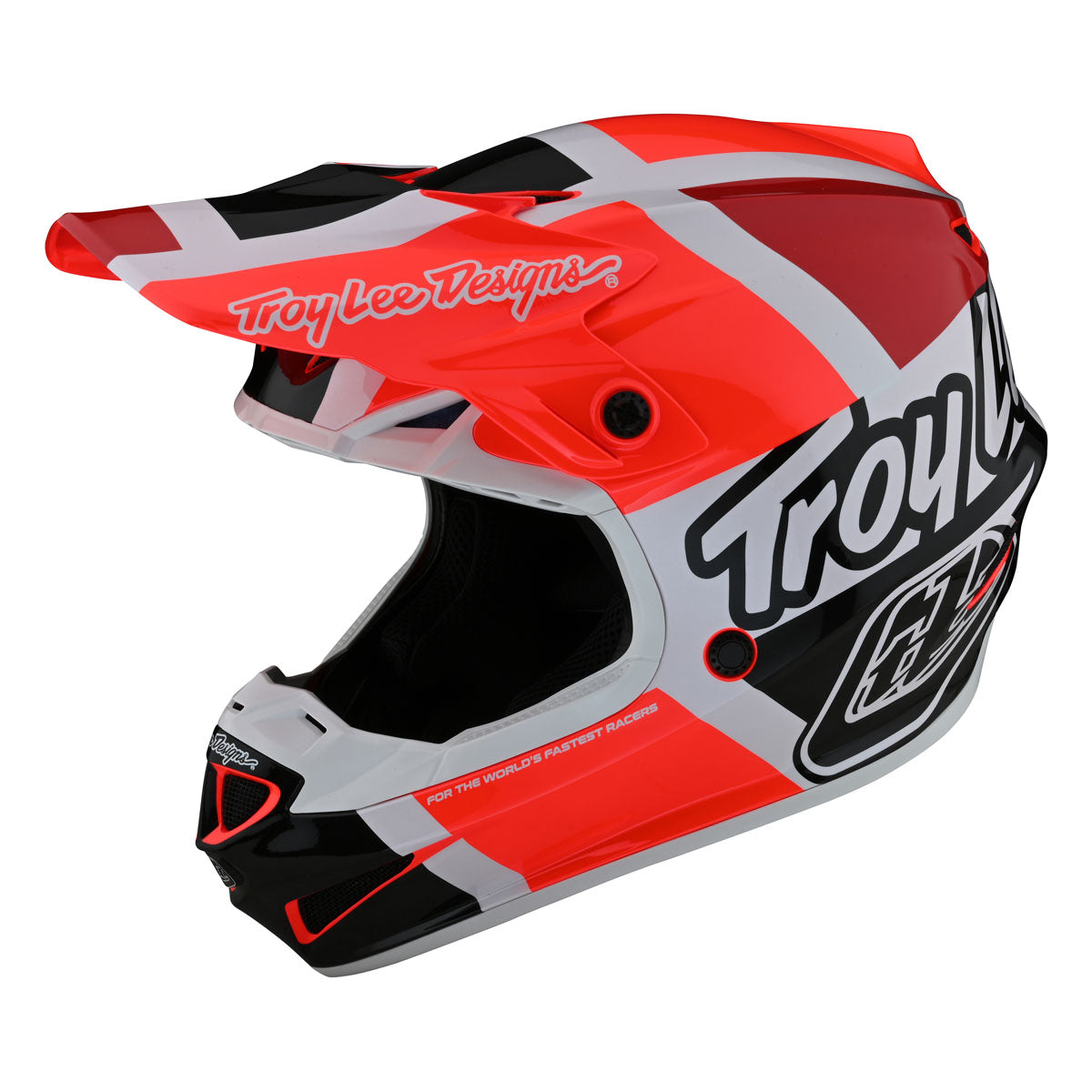 Troy Lee Designs SE4 Polyacrylite Helmet w/ MIPS - Quattro CLOSEOUT - Red/Charcoal