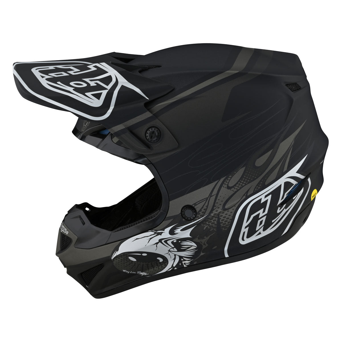 Troy Lee Designs SE4 Polyacrylite Helmet w/ MIPS - Skooly CLOSEOUT - Black